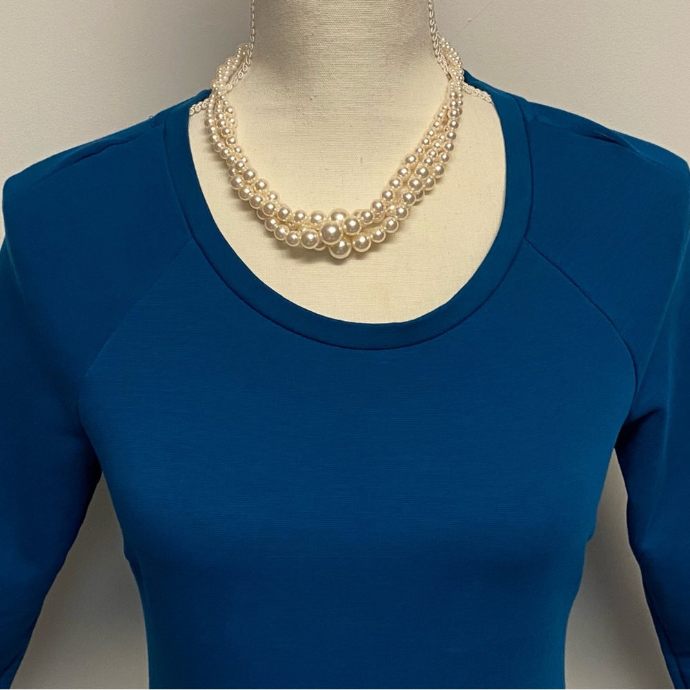Zara Blue Flared Dress - Picture 3 of 8